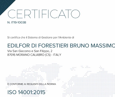 Certificato EN ISO 14001